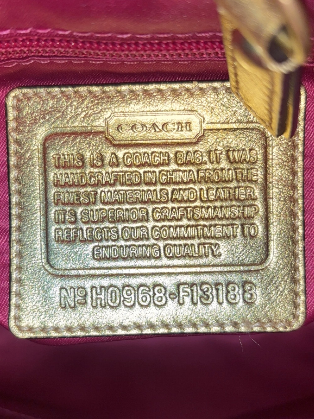 Coach 2009 Heritage Tattersall Graffiti Gold Tote W/ matching cosmetic pouch EUC - Picture 15 of 16